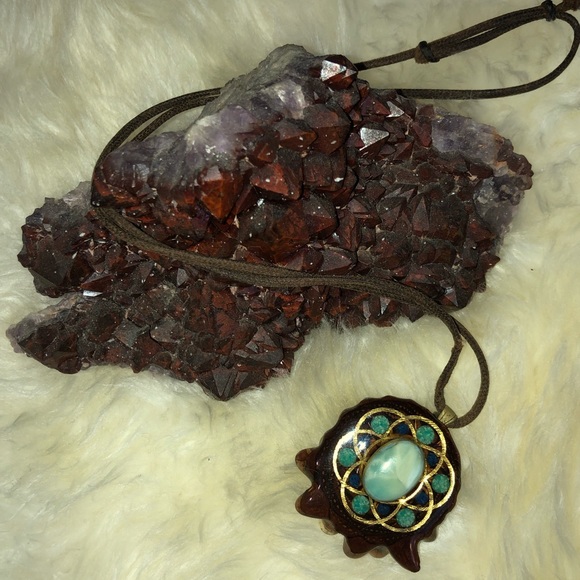 Larimar Thirdeye Pinecone w/ Gold Sacred Geometry✨ - Picture 2 of 2